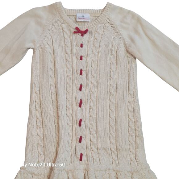 Hanna Andersson "Santa Lucia" Holiday Ivory Knit Dress Size 130 US 8 - Picture 3 of 9